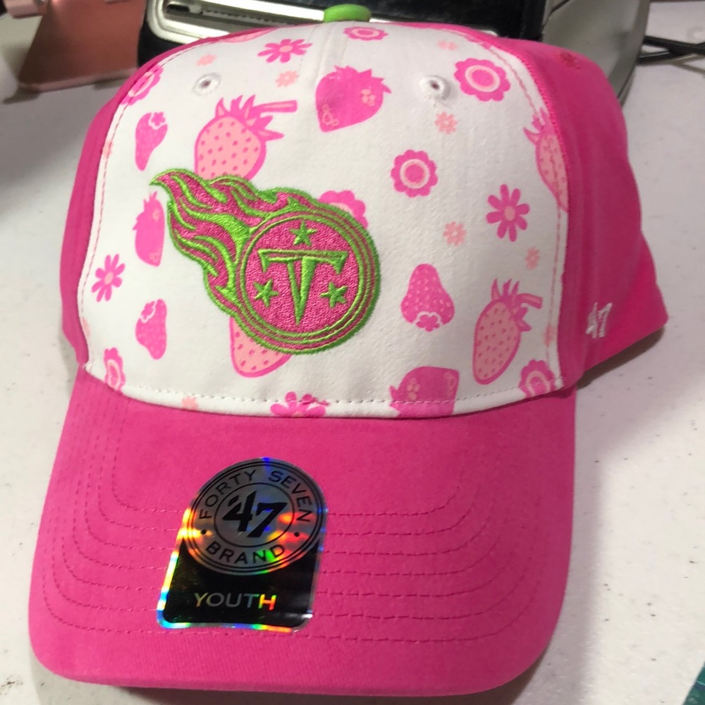 Tennessee Titans NFL Strawberry Smoothie Hat Cap Girls Youth Pink Ad…